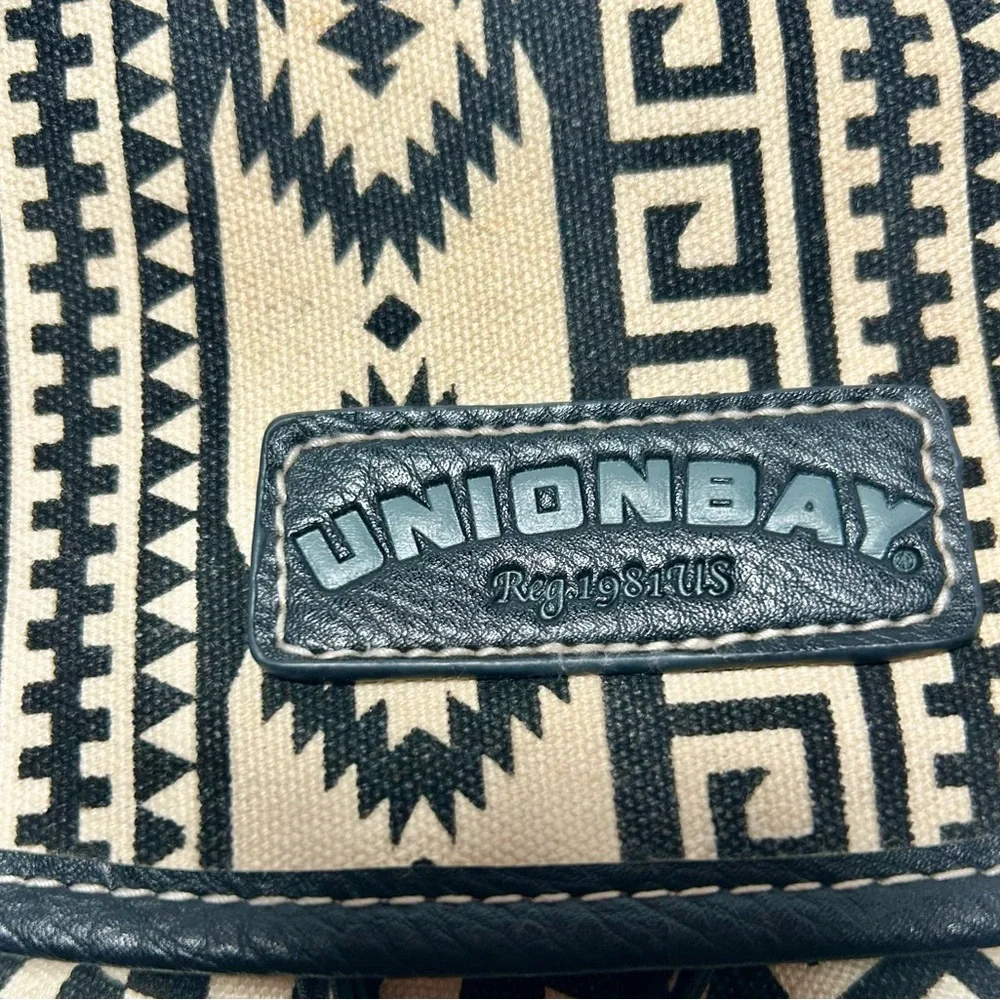 UNIONBAY Black and Cream Patterned Backpack